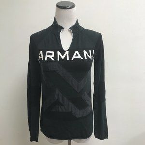 Giorgio Armani Exchange black signature knit sweater top M